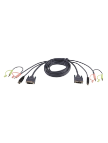 Cable KVM DVI-D USB single...