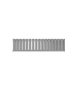 Canaleta Ranurada de PVC con Tapa, Tipo F, 108 mm de Ancho, 104.1 mm de Alto y 2 m de Largo, Color Gris