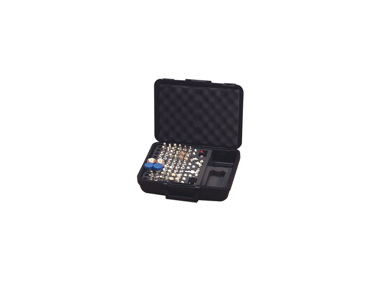 Mega Kit de adaptadores UNIDAPT de 70 piezas, en conjunto todos los del RFA-4019 y RFA-4023-01 en un solo estuche con bisagras