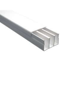 Canaleta sin troquel con tapa color blanco de PVC auto extinguible, 40 x 62 tramo 2.5m (6301-01251)