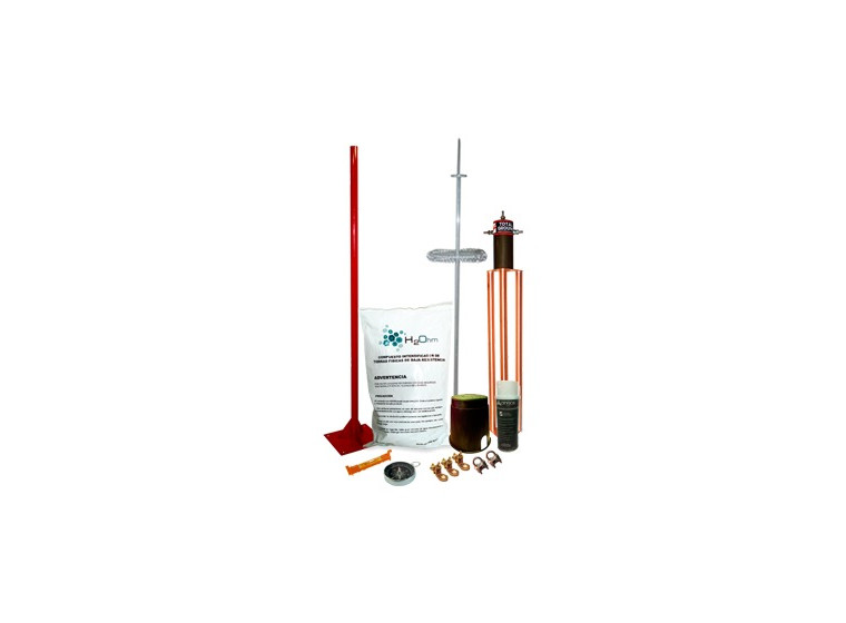 Kit de Pararrayo Dipolo con Electrodo y Accesorios de Instalación para Techo.