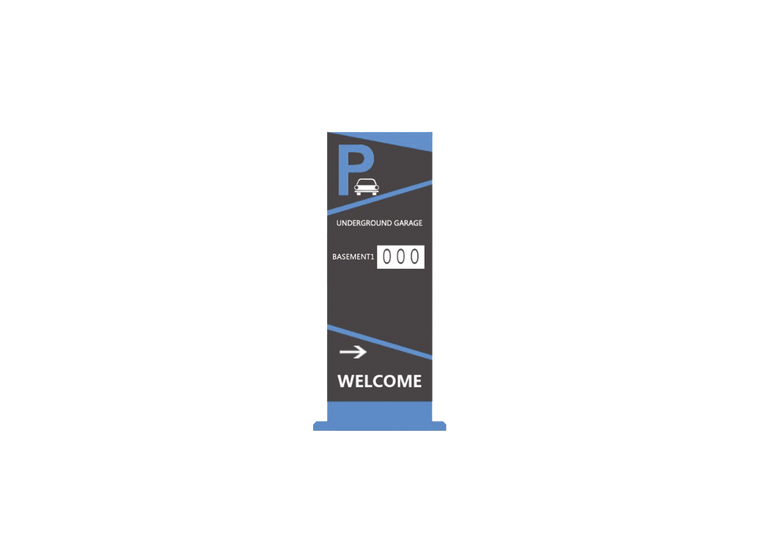 Pantalla Principal de Guía de Estacionamiento / 1 Módulo / Mensaje de Bienvenida / Uso con Aplicación de Guía de Estacionamiento