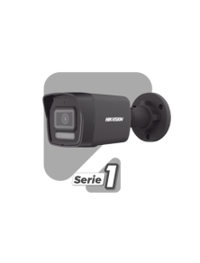 [Dual Light] Bala IP 4 Megapixel / Color Negro /  Lente 2.8 mm / 30 mts IR + 30 mts Luz Blanca / Micrófono Integrado / ACUSENSE Lite / Exterior IP67 / H.265 / PoE  / Micro SD
