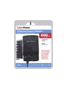 Adaptador Universal de Alimentación, Para Pared, Con Entrada 120 Vca NEMA 5-15P, y Salida Ajustable de 3-12 Vcc 600mA