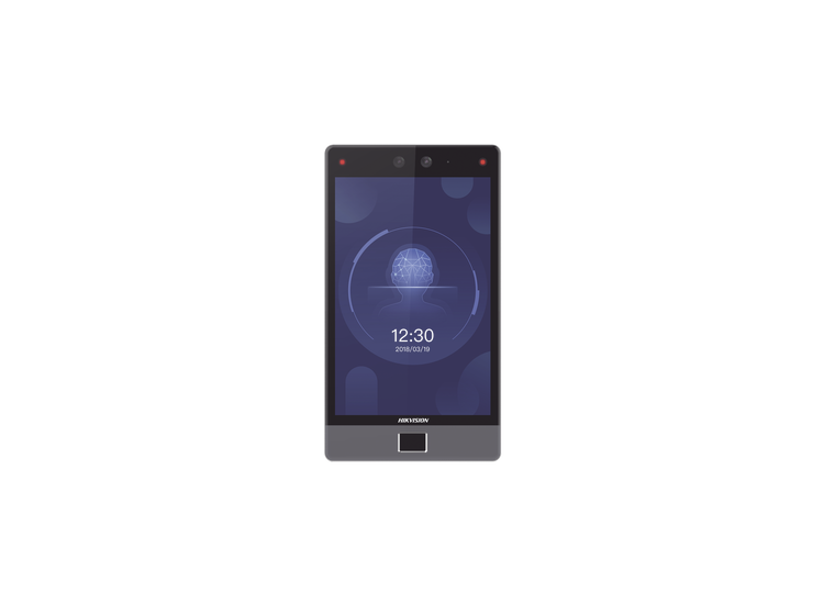 Terminal Facial Min Moe 8" Touch con Lector de Huellas / Delgada y Estética / PoE / 100,000 rostros / Exterior IP65 / Función de Videoportero y Lectura de Códigos QR / Lectura de tarjetas / HIK-IA