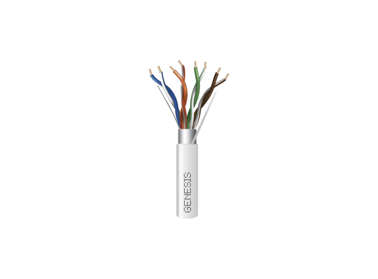 Carrete de 305 Metros de Cable Cat5e / Calibre 24 AWG BLINDADO / PLENUM / Color Blanco para aplicaciones de Voz y Datos