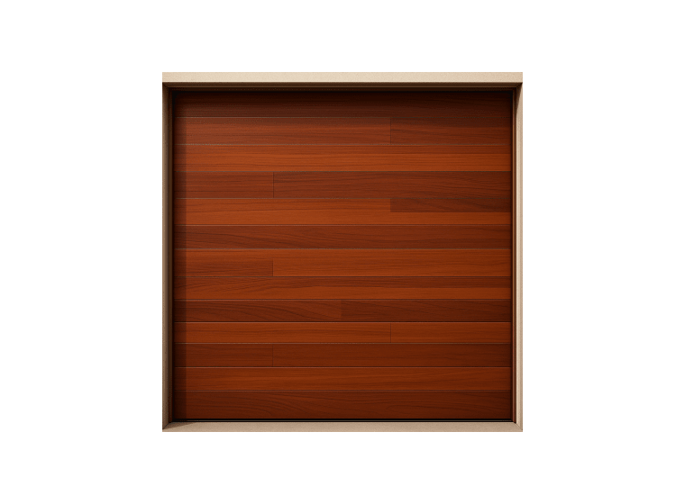 Puerta de Garage de Alta Calidad / Estilo Americano / Acabado Laminado PREMIUM / Color Madera Clara / 9x9 Pies.